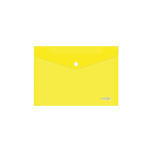 Obal s patentkou PP/A5, priehľadný/žltý