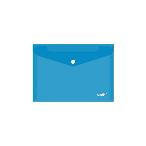 Obal s patentkou PP/A5, priehľadný/modrý