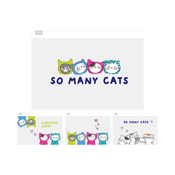 Obal PVC uzatvárateľný M&G A5, So Many Cats, mix/1ks