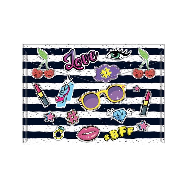 Obal PP s patentkou A4, Love Fashion