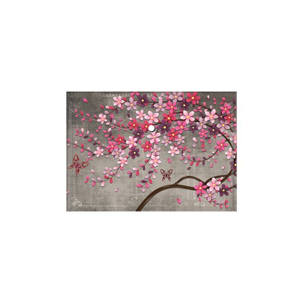 Obal PP s patentkou A5, Purple Flowers