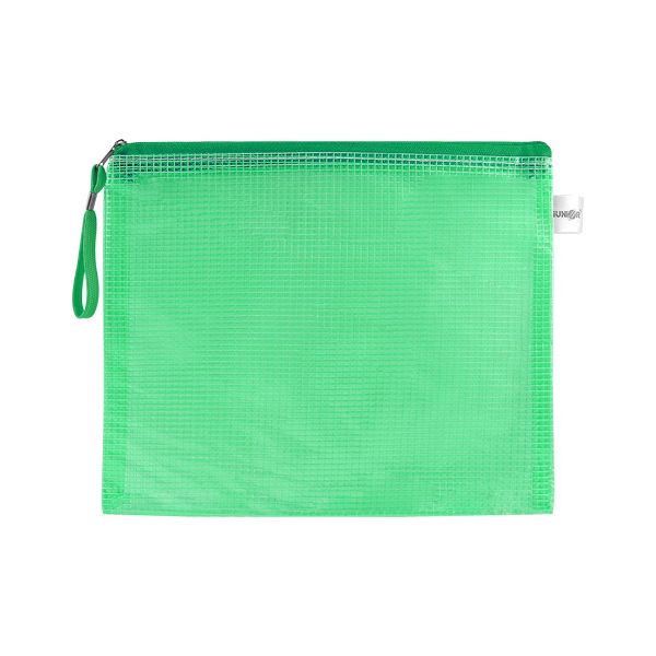 Sieťovaná obálka so zipsom PVC/A4, zelená