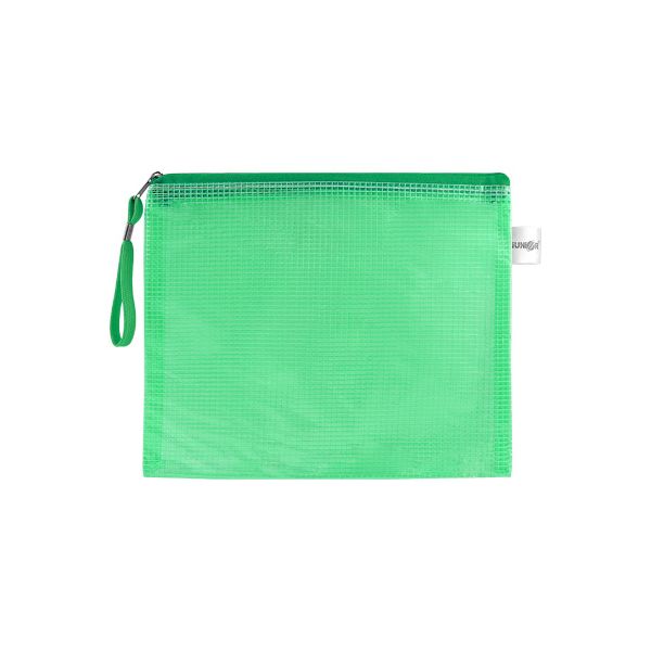 Sieťovaná obálka so zipsom PVC/A5, zelená