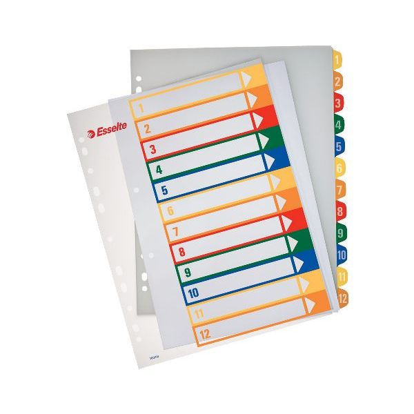 Rozraďovač A4 MAXI, plast. PC, 1 - 12