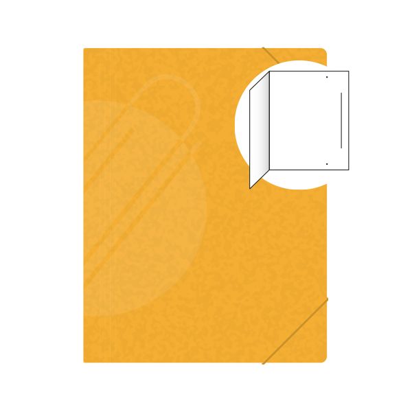 Odkladacia mapa bez klop s gumičkou PREŠPÁN 250 - žltá