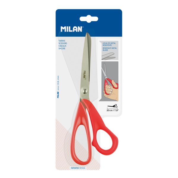 Nožnice MILAN kancelárske červené 8"/20 cm