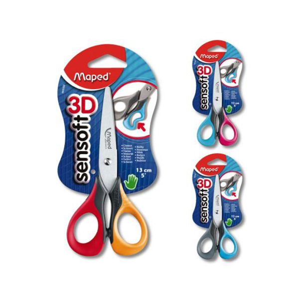 Nožnice "SENSOFT",  3D, 13 cm, mix farieb