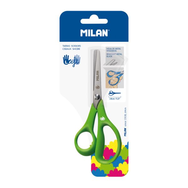 Nožnice školské MILAN pre ľavákov 5,5"/14 cm