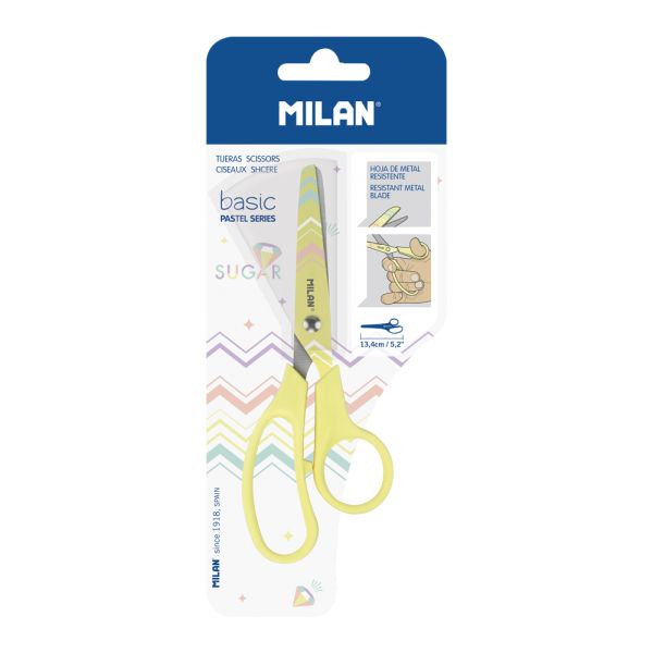 Nožnice MILAN Basic Pastel Edition žlté 5,2"/13,4 cm