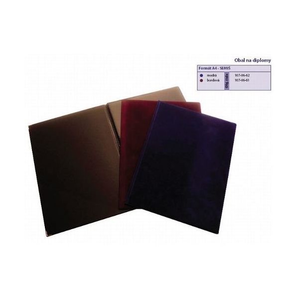 Obal na diplom A4 trojuhol. záložka - bordová farba