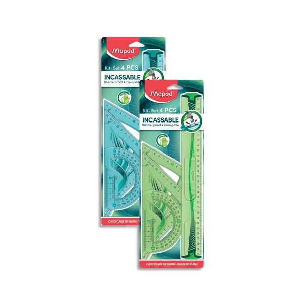 Sada pravítok MAPED - odolné, plastové, 4 ks