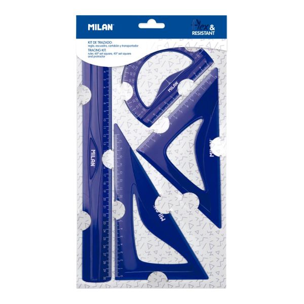 Sada pravítok MILAN Flex&Resistant (séria Acid) - modrá
