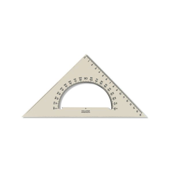 Trojuholník KOH-I-NOOR transparentný s uhlomerom, 16 cm