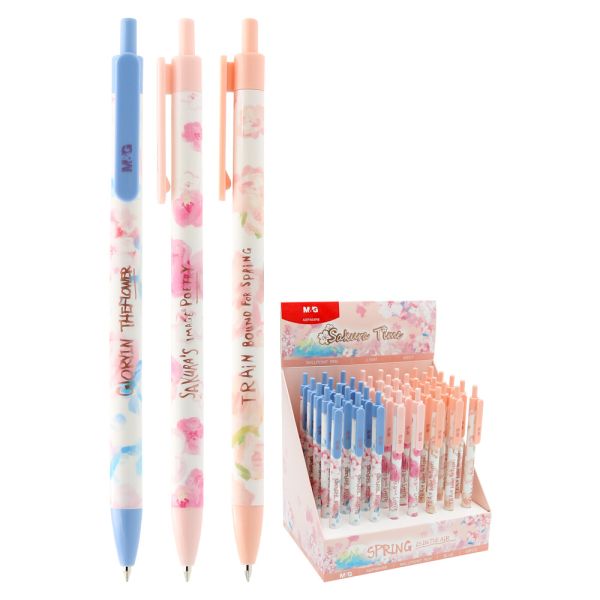 Pero guľôčkové M&G Sakura time, hrot 0,5 mm, modrá náplň (3 dizajny)
