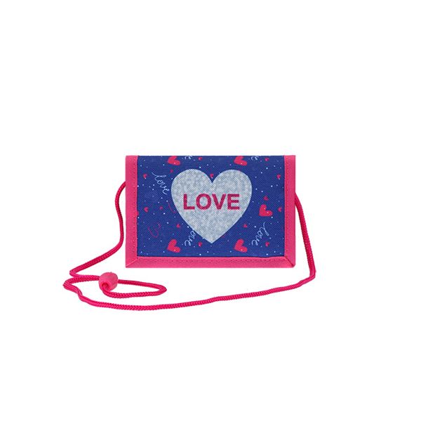 Detská peňaženka so šnúrkou - Love