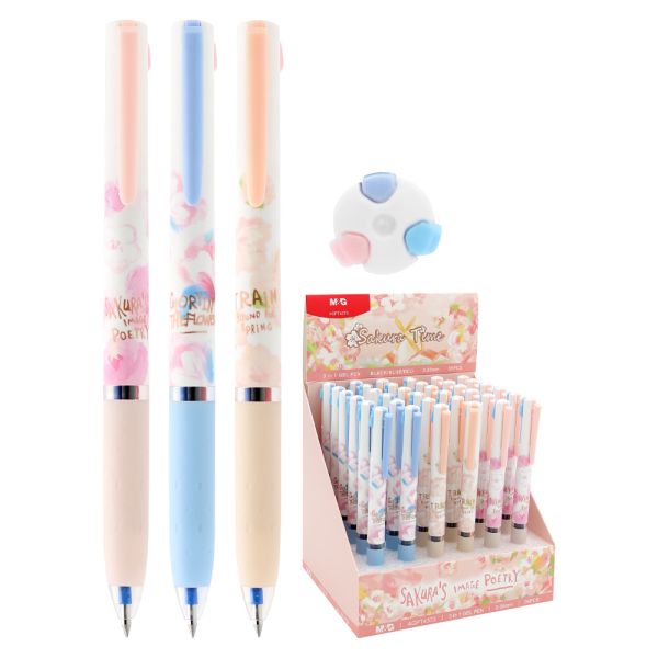 Pero gélové M&G Sakura 3 v 1, hrot 0,38 mm (3 dizajny)