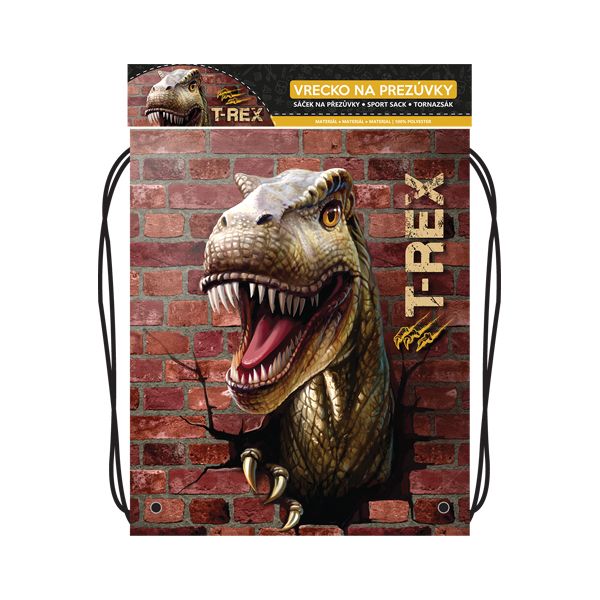 Vrecko na prezuvky s potlačou - Seria 4 - T-Rex