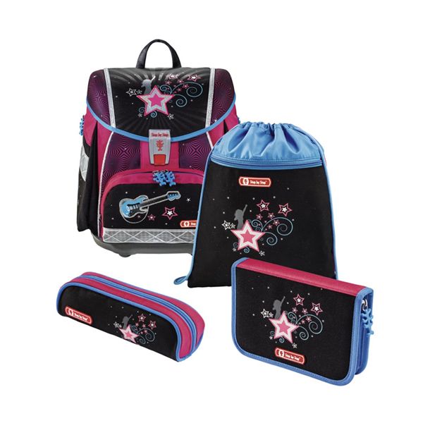 Školská aktovka TOUCH2 pre prváčikov - 4-dielny set, Step by Step - Popstar