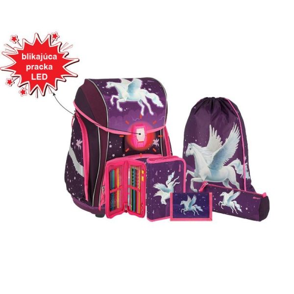 Školská taška - 5-dielny set SMART 3D s LED osvetlením - Be Magical