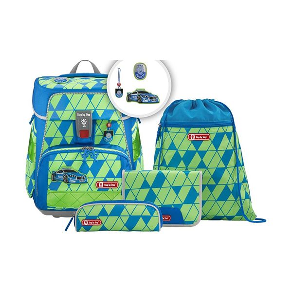 Školská taška HAMA Step by Step Space Neon Polícia 5-dielny set