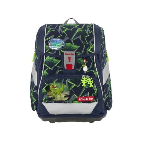 Školská aktovka/ruksak 2V1 PLUS pre prváčikov - 6-dielny Neskrotný T-Rex