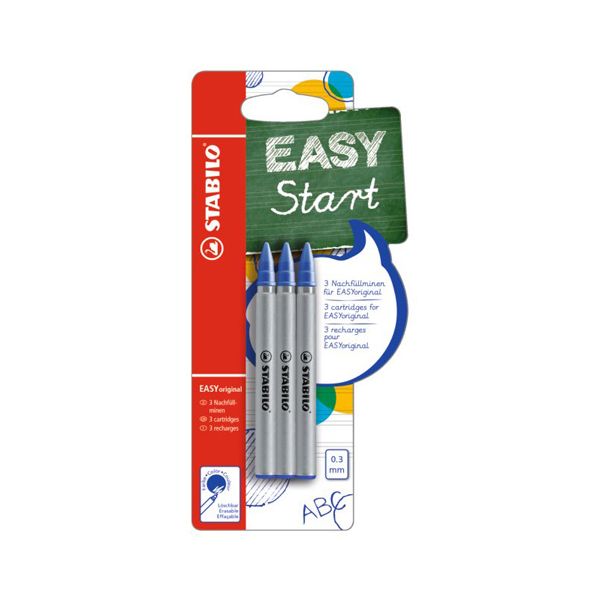 Náplň do guľôčkového pera STABILO EASY original 0,3 mm - modrá 3ks/blister