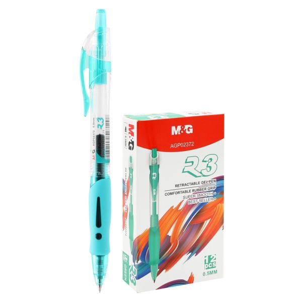 Pero gélové M&G R3 hrot 0,5 mm - zelená náplň