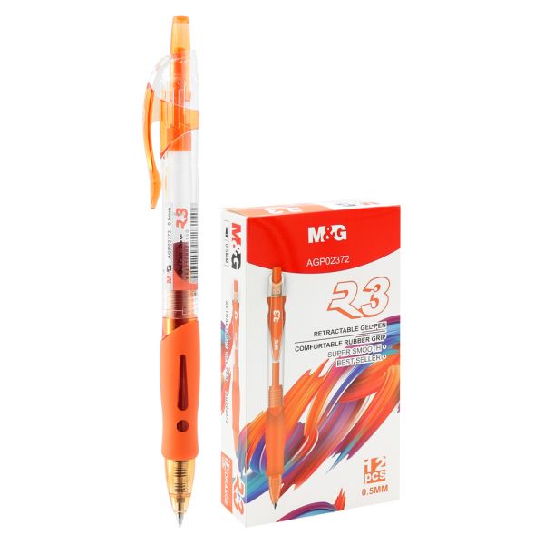 Pero gélové M&G R3 hrot 0,5 mm - oranžová náplň