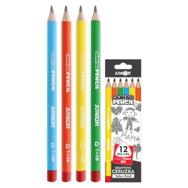 Ceruzka grafitová JUNIOR JUMBO PENCIL trojhranná - tvrdosť 2B (č.1)