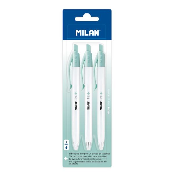 Pero guľôčkové MILAN P1 Antibacterial 1,0 mm - 3 ks na blistri