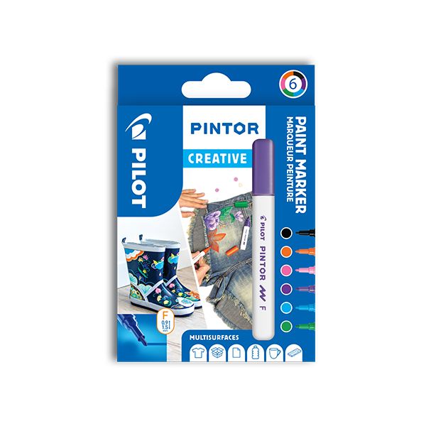 Dekoračný popisovač PILOT "Pintor Creative", sada 6 ks, hrot F