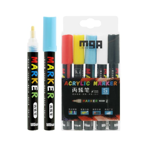 Popisovač M&G Acrylic Marker 2 mm akrylový, sada 5 ks