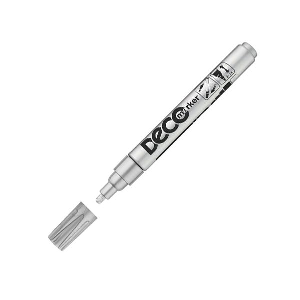 Lakový popisovač, 2-4 mm, ICO "Decomarker", strieborný