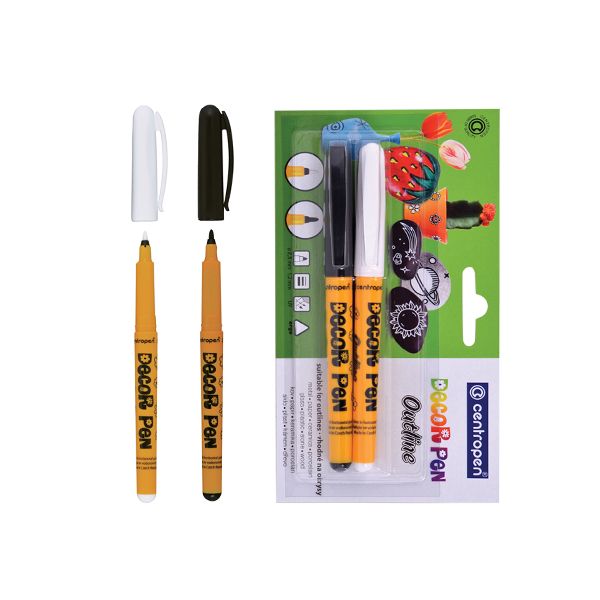 Dekoračný popisovač CENTROPEN 2628 Decor Pen , čierna +biela