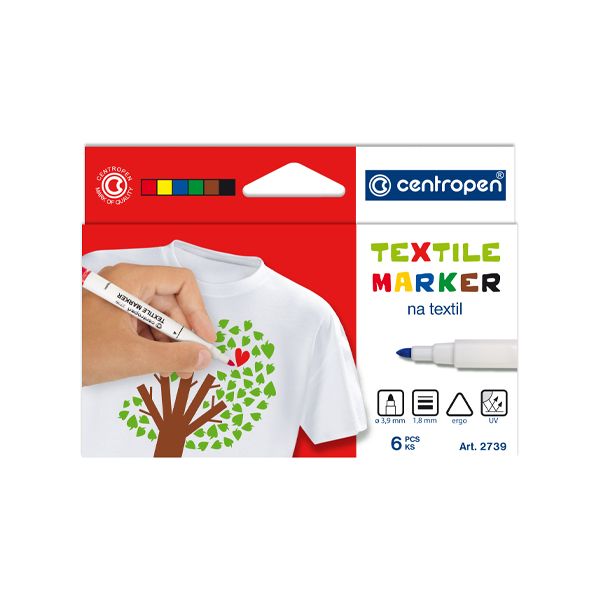 Popisovač CENTROPEN 2739 Textile - sada 6 ks