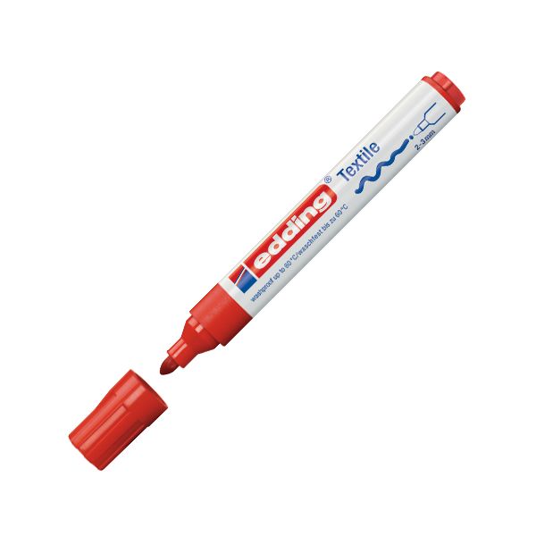 Popisovač na textil "4500", kužeľový hrot, červený