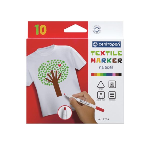 Popisovač CENTROPEN 2739 Textile - sada 10 ks