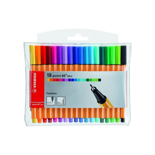 Liner - STABILO point 88 Mini - 18 ks balenie - s 18 rôznymi farbami