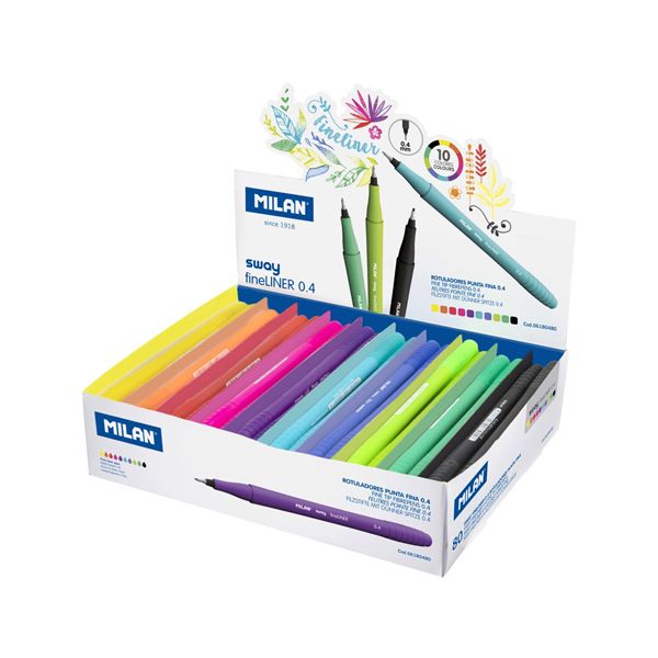 Liner MILAN Sway Fineliner 0,4 mm - sada 80 ks