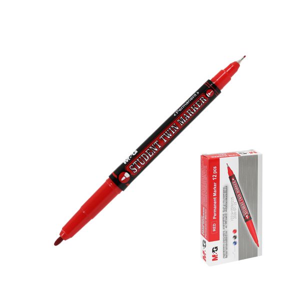 Permanentný popisovač M&G obojstranný - červený