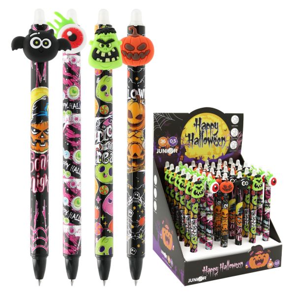 Pero gélové /gumovacie JUNIOR Happy Halloween 0,5 mm - modrá náplň