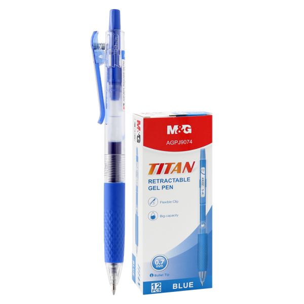 Pero gélové M&G TITAN hrot 0,7 mm - modrá náplň