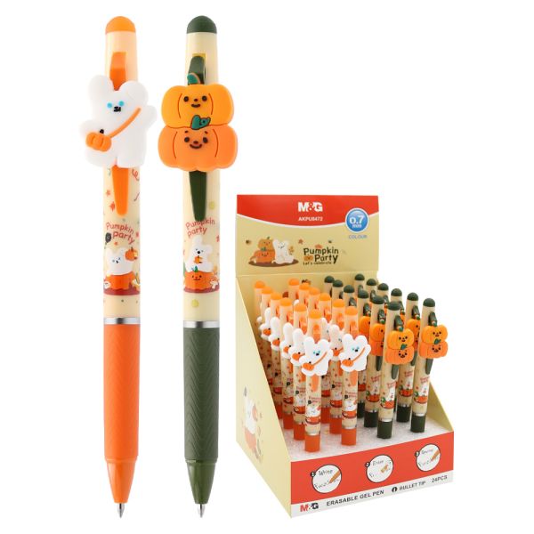 Pero gélové /gumovacie M&G Pumpkin, hrot 0,5 mm - modrá náplň (2 dizajny)