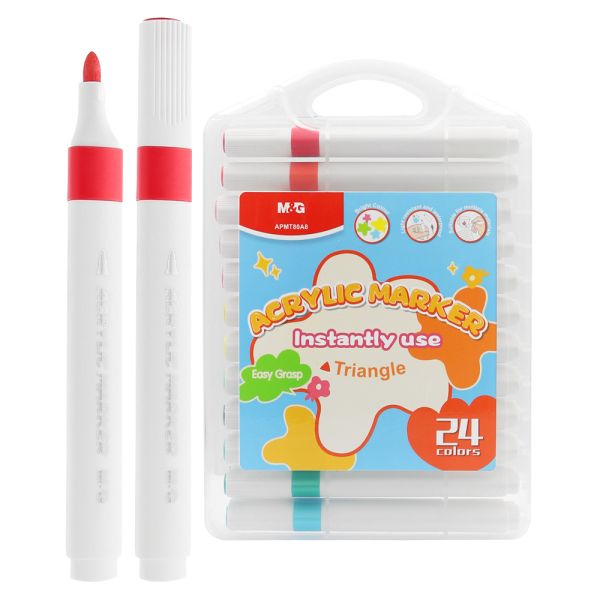 Popisovač trojhranný M&G Acrylic Marker - 24 farieb