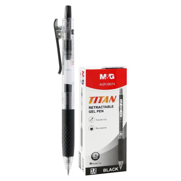Pero gélové M&G TITAN hrot 0,7 mm - čierna náplň
