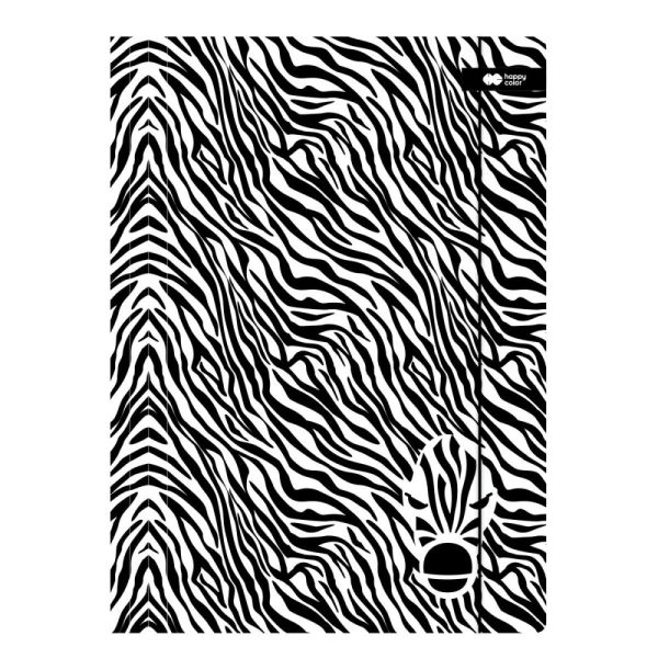 Doska s gumičkou Happy Color 24 x 31 cm (A4) kartón - Black&White zebra
