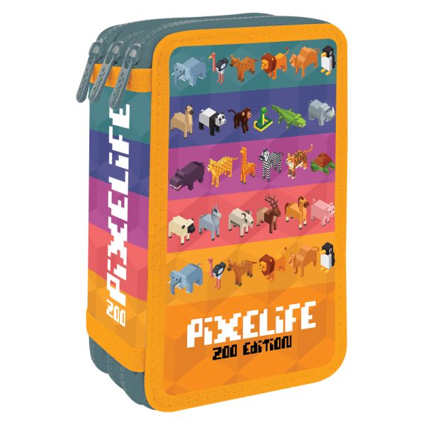 Peračník prázdny - 3 poschodový JUNIOR S8 - Pixelife Zoo Edition