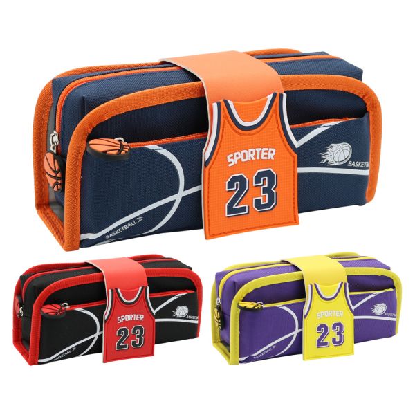 Puzdro na perá, prázdne - Basket Sporter 23 (mix 3 farieb)
