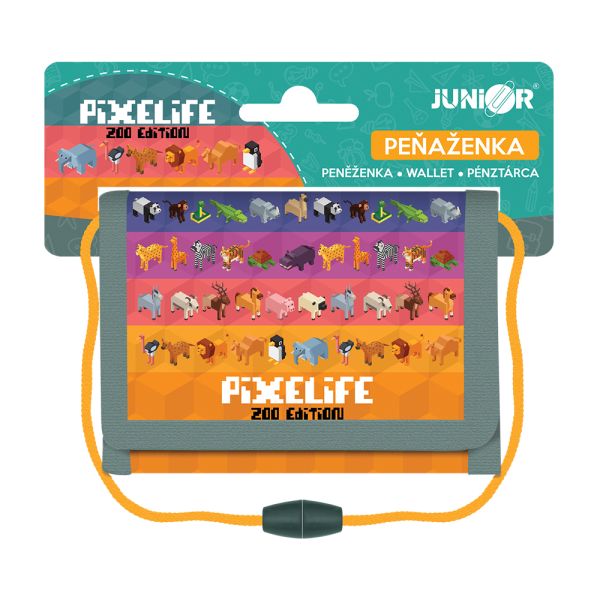Detská textilná peňaženka JUNIOR S8 - Pixelife Zoo Edition