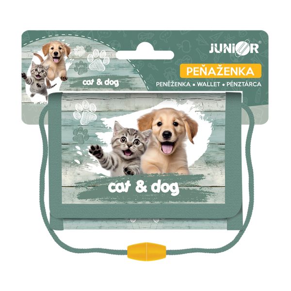 Detská textilná peňaženka JUNIOR S8 - Cat & Dog